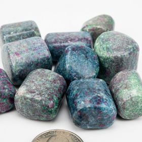 Ruby, Fuchsite, + Kyanite | Tumbled + Shaped | 200g bag | Lg