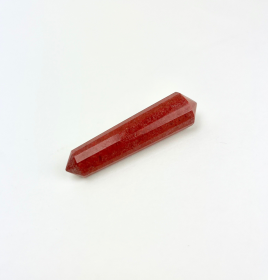 Red Jasper | Vogel Cut Wand | Double Termination | 55mm | India