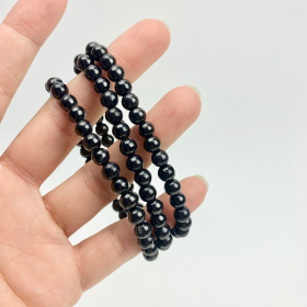 Shungite Stretch Bracelet | Rounded Beads 6mm | Russia