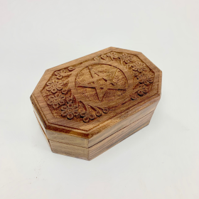 Faceted Pentacle Carved Crystal Box