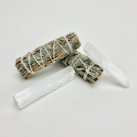 Cleansing Kit | White Sage, Selenite Sticks, Blue Sage