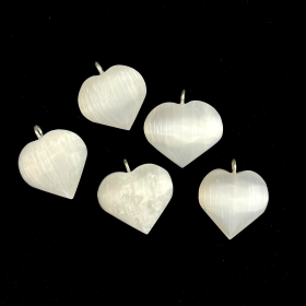 Selenite Heart Pendants | Morocco