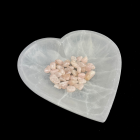 Selenite XL Heart Bowl | 8" | Morocco