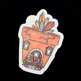 Terra Cotta Pot Fairy House | Vinyl Stickers