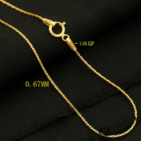 Great Quality 0.67mm Gold Filled 14K Necklace Chain Jewelry for Women