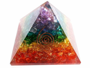 Seven Chakra Orgonite Pyramid, 7 Chakra Pyramid,  Reiki Healing Chakra