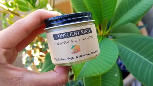 Plastic-Free, Vegan & Non-Toxic Deodorant With Orange & Cinnamon Essential Oil