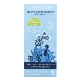 Natracare 100% Organic Cotton Tampons Regular W/ Applicator - 16 Tampons