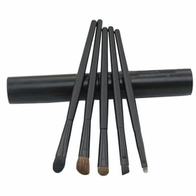 The Beautiful Traveler Makeup Brush Set in a compact Travel case (Color: Basic Black)