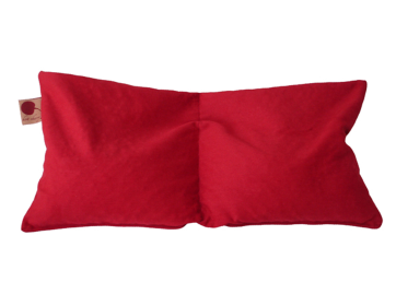 Hot Cherry Double Square Pillow (Color: Red Denim)